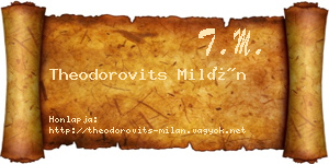 Theodorovits Milán névjegykártya