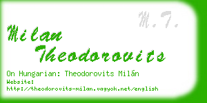 milan theodorovits business card