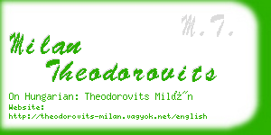 milan theodorovits business card